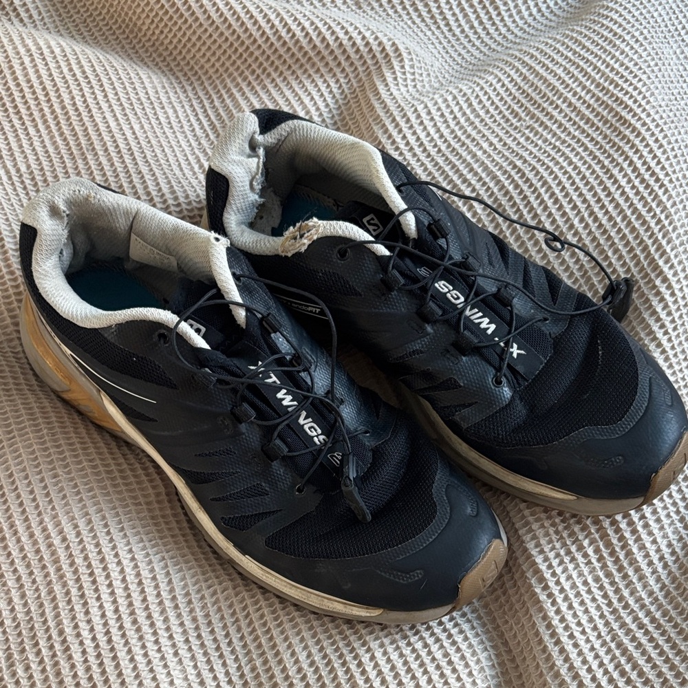 Salomon Black and Tan Athletic Shoes